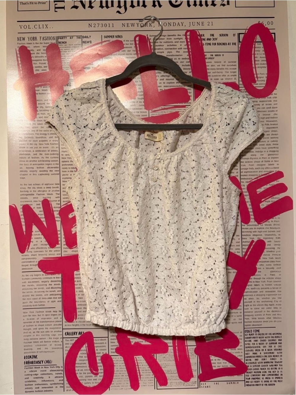 Hollister Co. White Lace Blouse